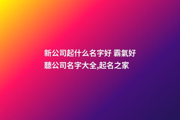 新公司起什么名字好 霸氣好聽公司名字大全,起名之家